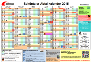 Abfallkalender Schöntal 2015